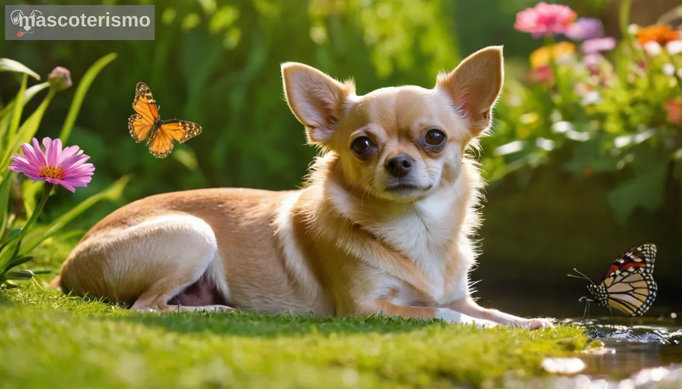 1 Un pequeño chihuahua sentado en un sofá o cama 2 El perro que aparece alerta y atento al entorno3 Tiempo claro fuera con la luz del sol fluyendo a través de ventanas4 Artículos de atención veterinaria como etiquetas de identificación, correas, collar cercano con fines de referencia5 Cierre de la cara del chihuahua mostrando ojos, nariz y signos de boca relevantes para la evaluación de la salud como la lagrimez o descarga de la nariz / ojos 6 Un veterinario en la capa de laboratorio mirando al perro con preocupación profesional7 Diversas enfermedades comunes enumeradas en una notapad con propósito de referencia solamente: síntomas de artritis, murmullos cardíacos indicativos de problemas cardíacos, etc. 8 Ansiedad o angustia signos visibles como la inquibilidad que estimulando hacia atrás en un comportamiento confinado 9 Los artículos titulados Identificar los síntomas de las enfermedades en su Chihuahua, sin ningún texto sobre la imagen, pero sólo subtítulos que muestran frases importantes con fines de referencia,10 Ambiente total calmante con música de fondo suave o sonidos que indican el ambiente de la clínica veterinaria, no directamente relacionados con el estado de salud chihuahuas